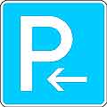 Parkplatz mit Pfeil (Anfang)