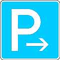 Parkplatz mit Pfeil (Ende)